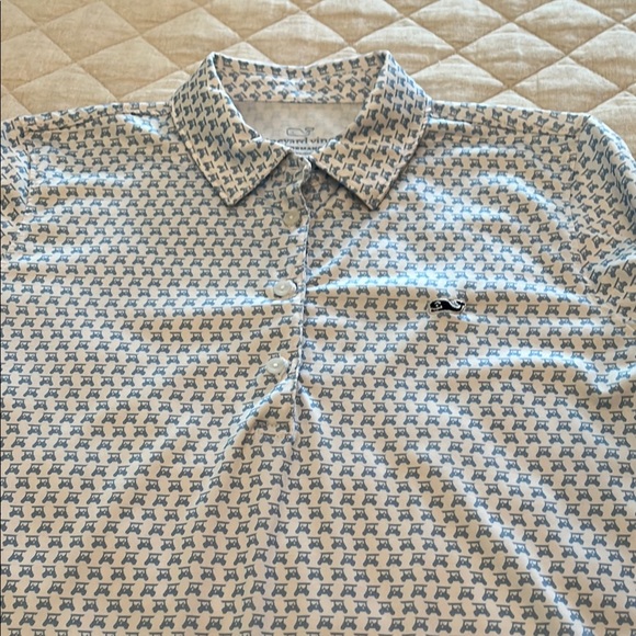 ⛳️Vineyard Vines Blue and White Polo Golf Shirt⛳️ - Picture 2 of 5
